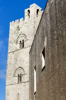 church with bells in the village of Erice in Sicily