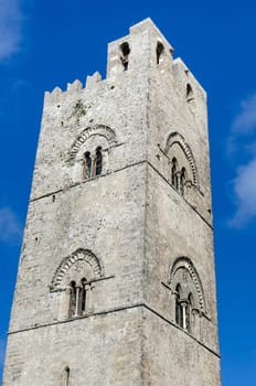 church with bells in the village of Erice in Sicily