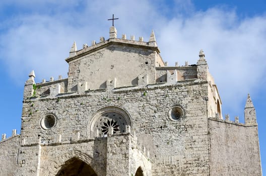 church with bells in the village of Erice in Sicily