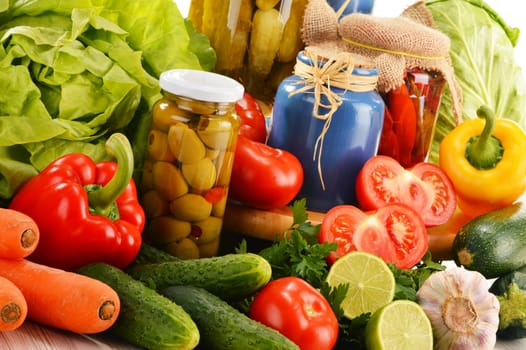 Composition with assorted organic vegetables