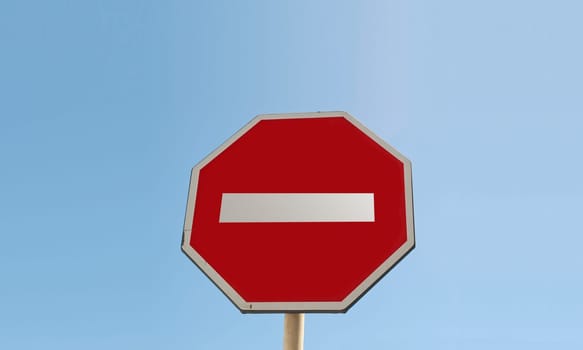 forbidden signas with a blue sky as background