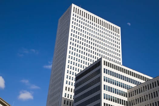High buildings of Erasmus Medical Centre Rotterdam the Netherlands with blue sky and moon - horizontal or square