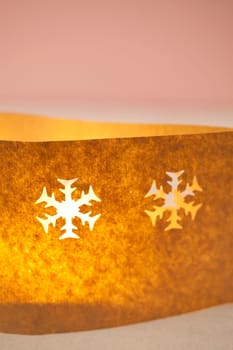 Christmas - Self-made Indian light with candle and paper bag made of wrapping paper