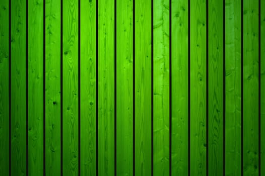 Green parallel wooden boards