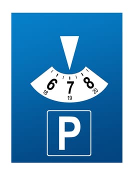 Parking disk isolated on white background