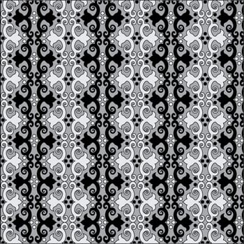 studied traditional oriental seamless pattern with floral motifs