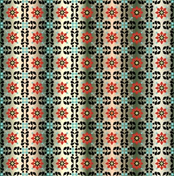 studied traditional oriental seamless pattern with floral motifs