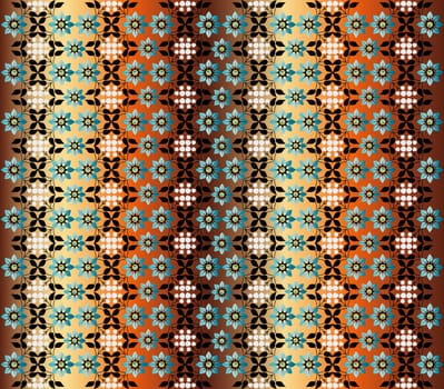 studied traditional oriental seamless damask pattern with floral motifs