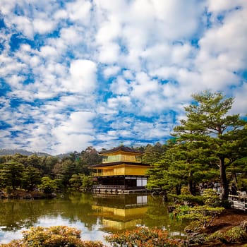 gold temple japan with nice sky for adv or others purpose ues