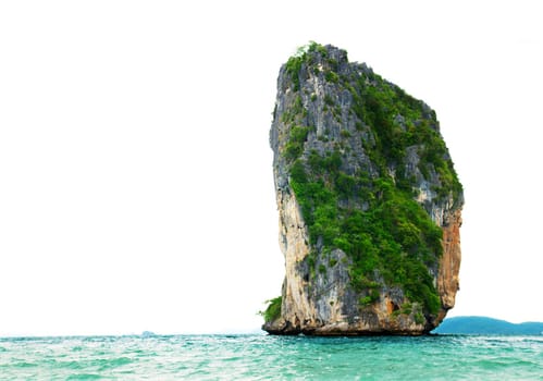 High cliff on Poda island. Exotic tropical landscape.