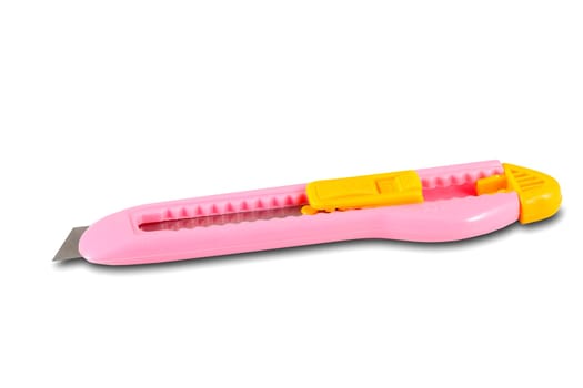 Pink box opener, isolated on white background