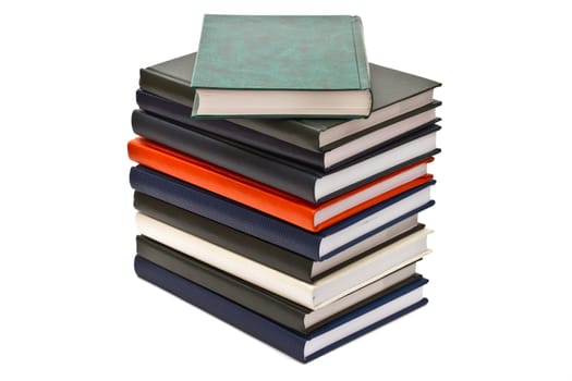 Stack of books, isolated on white background