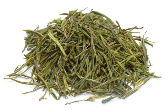 Chinese green tea isolated on white background