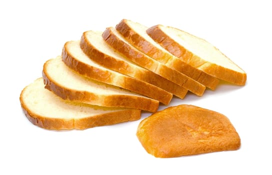 Sliced bread isolated on white background