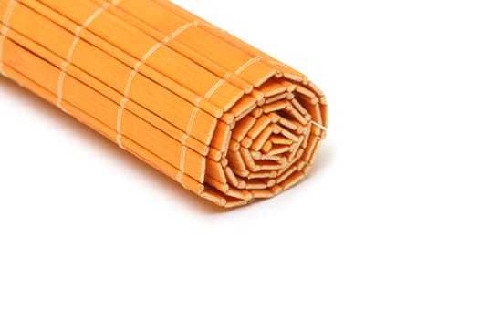 Bamboo mat on white background