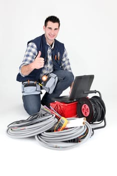 Electrician giving the thumb's up