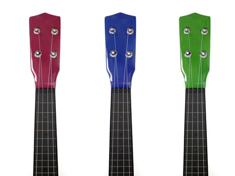 A guitar isolated against a white background
