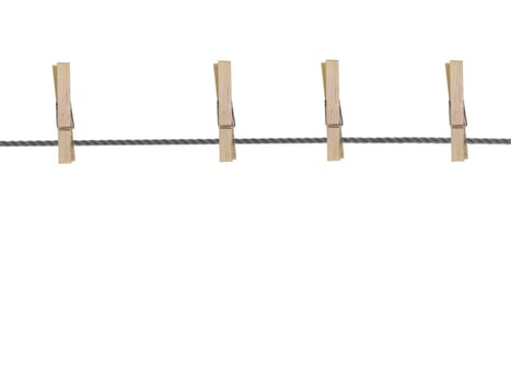 A wooden peg isolated against a white background