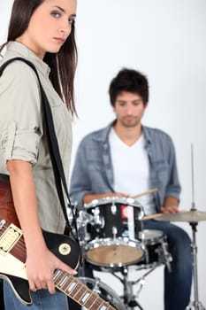 Couple playing music