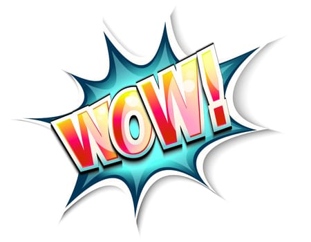 Wow colored comic book illustration