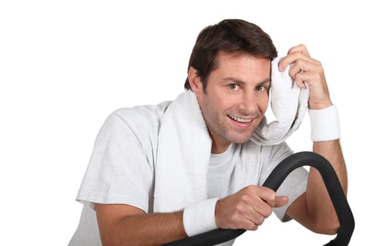 young man doing his  workout