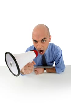 Businessman with a megaphone