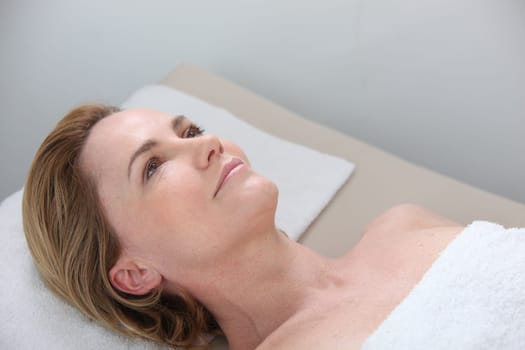 Woman waiting for massage