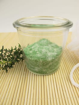 Bath salts with thyme