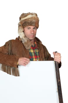 Man in trapper costume