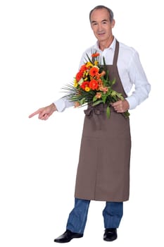 florist with bouquet