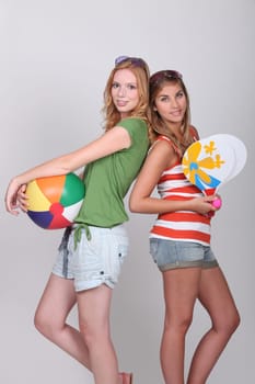 Women dressed for the beach