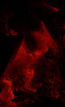 glowing embers in hot red color