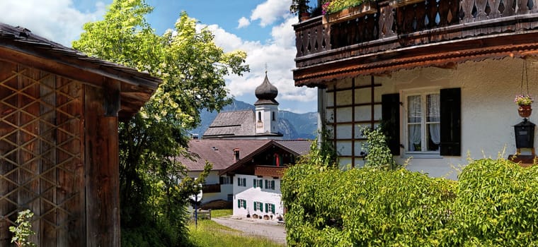 The idyllic Wamberg is the highest church village in Germany,Wamberg,Garmisch-Partenkirchen,Bavaria,Germany,Europe