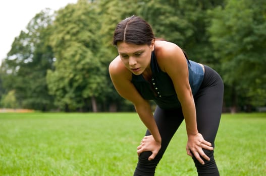 Relax - tired woman after sport