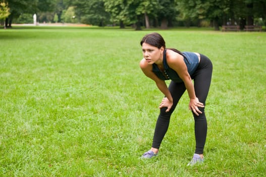 Relax - tired person after jogging