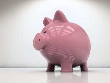 Piggy bank on white background