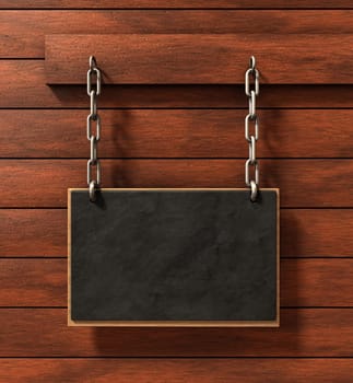 Chalkboard on brown wood background