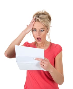 Woman reads bad news