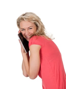 young woman with tablet pc