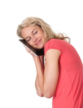 young woman with tablet pc