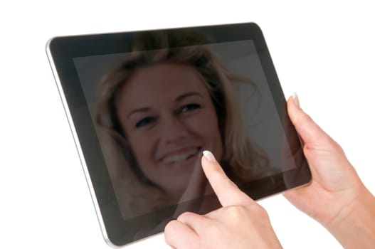 Young woman with digital tablet