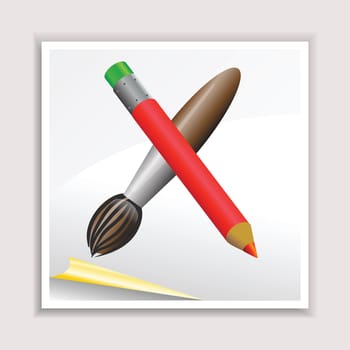 colorful illustration with pencil and brush  for your design