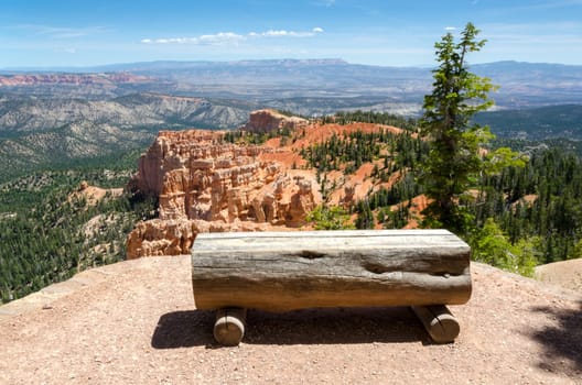 bench on Bryce Canyon National Park in Utah