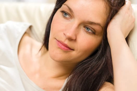 Close up portrait of a sad woman