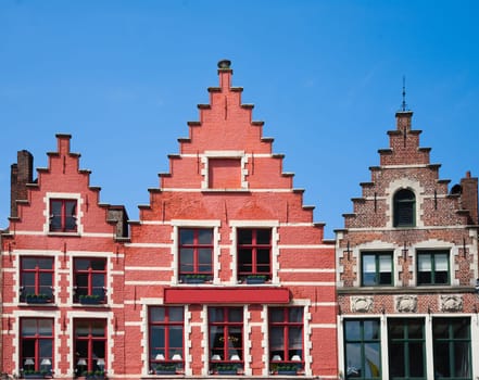 Houses on the market square in Brugge
