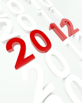 3D render depicting new year 2012transition