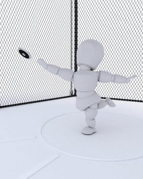 3D render of  man throwing a discus