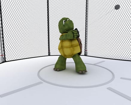 3D render of a tortoise competing in hammer tow