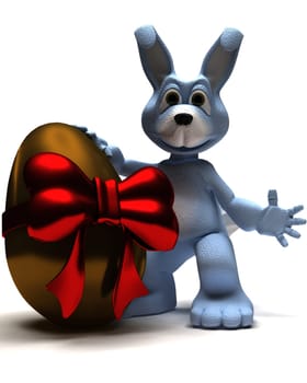 3D Render of an Easter Bunny with Easter Egg