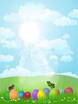 Lanscape with Easter Eggs